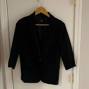 Women's Black Single-Button Blazer Jacket